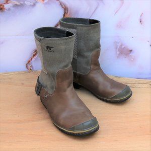 women's sorel slimshortie waterproof leather boots